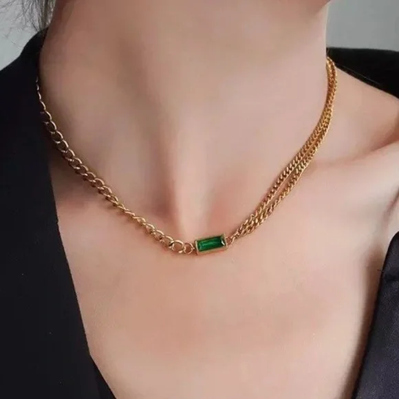 Waterproof double chain necklace - Picture 3 of 5